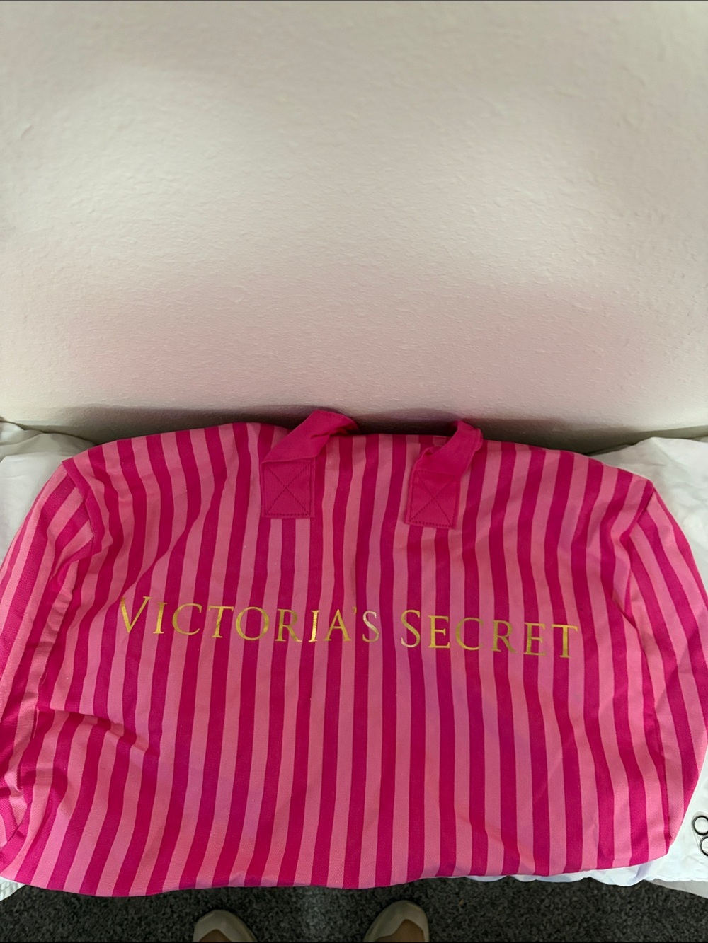Victoria's Secret Pink Striped Travel Tote